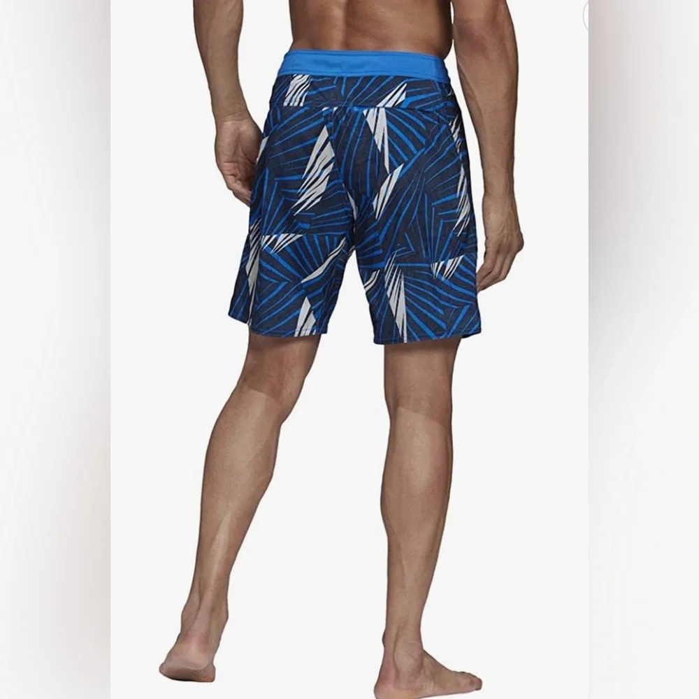 Adidas Mens Graphic Tech Swimming Shorts Navy Boardshorts Men’s FJ3908 Size 29”
